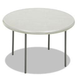 Iceberg IndestrucTables Too 1200 Series Resin Folding Table, 48 dia x 29h, Platinum (ICE65243)