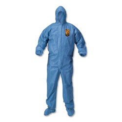 KleenGuard* A60 Blood and Chemical Splash Protection Coveralls, X-Large, Blue, 24/Carton