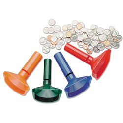 MMF Industries Color-Coded Coin Counting Tubes f/Pennies Through Quarters