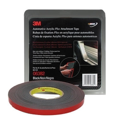 3M Automotive Acrylic Plus Attachment Tape, Black, 1/2" x 20 yds.