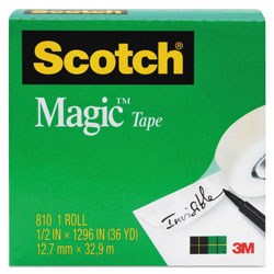 Scotch™ Magic Tape Refill, 1" Core, 0.75" x 36 yds, Clear (MMM810341296)