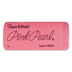 Papermate® Pink Pearl Eraser, Rectangular, Large, Elastomer, 3/Pack