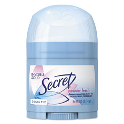 Secret Antiperspirant and Deodorant for Women, Invisible Solid, Powder Fresh Scent, Trial Size, 0.5 oz. package, 24/Case (PGC31384)