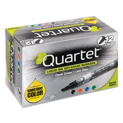 Quartet® EnduraGlide Dry Erase Marker, Broad Chisel Tip, Assorted Colors, 12/Set (QRT500118M)