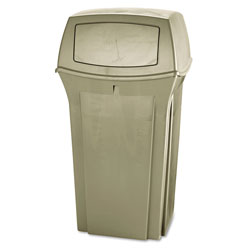Rubbermaid Ranger Fire-Safe Container, Square, Structural Foam, 35 gal, Beige
