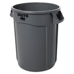 Rubbermaid Round Brute Container, Plastic, 32 gal, Gray (RUB263200GY)