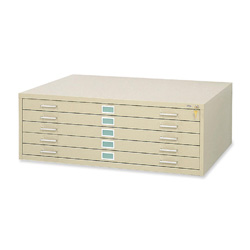 Safco Five Drawer Steel Flat File, Stackable, For Sheets to 50 x 38, Tropic Sand