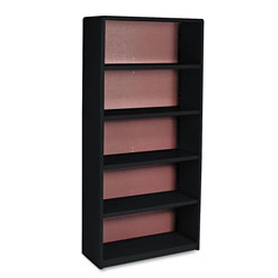 Safco Value Mate Series Metal Bookcase, Five-Shelf, 31-3/4w x 13-1/2d x 67h, Black (SAF7173BL)