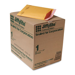 Paper Jiffylite® Jiffylite Self-Seal Bubble Mailer, #1, Barrier Bubble Lining, Self-Adhesive Closure, 7.25 x 12, Golden Kraft, 100/Carton