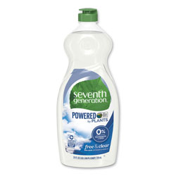 Seventh Generation Natural Dishwashing Liquid, Free and Clear, 25 oz Bottle, 12 Bottles per Case