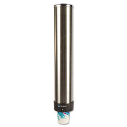 San Jamar Large Water Cup Dispenser w/Removable Cap, Wall Mounted, Stainless Steel (SJMC3400P)