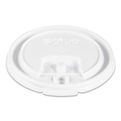 Solo Lift Back and Lock Tab Cup Lids, for 8oz Cups, White, 100/Sleeve, 10 Sleeves/CT (SLOLB3081)
