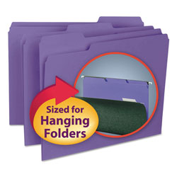 Smead Interior File Folders, 1/3-Cut Tabs, Letter Size, Purple, 100/Box (SMD10283)