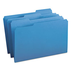 Smead Colored File Folders, 1/3-Cut Tabs, Legal Size, Blue, 100/Box (SMD17043)