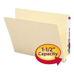 Smead Heavyweight Manila End Tab Expansion Folders, Straight Tab, Letter Size, 50/Box