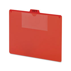 Smead Poly Out Guide, Two-Pocket Style, 1/5-Cut Top Tab, Out, 8.5 x 11, Red, 50/Box (SMD51920)