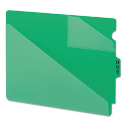 Smead End Tab Poly Out Guides, Two-Pocket Style, 1/3-Cut End Tab, Out, 8.5 x 11, Green, 50/Box