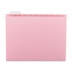 Smead Colored Hanging File Folders, Letter Size, 1/5-Cut Tab, Pink, 25/Box (SMD64066)