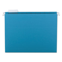 Smead Colored Hanging File Folders, Letter Size, 1/5-Cut Tab, Teal, 25/Box (SMD64074)