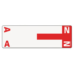 Smead AlphaZ Color-Coded First Letter Combo Alpha Labels, A/N, 1.16 x 3.63, Red/White, 5/Sheet, 20 Sheets/Pack