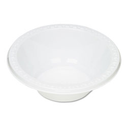 Tablemate Plastic Dinnerware, Bowls, 12oz, White, 125/Pack (TBL12244WH)
