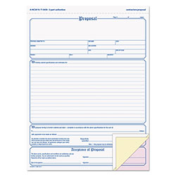 TOPS Proposal Form, Three-Part Carbonless, 8.5 x 11, 1/Page, 50 Forms (TOP3850)