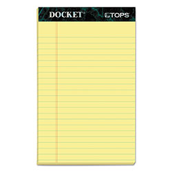 TOPS Docket Ruled Perforated Pads, Narrow Rule, 5 x 8, Canary, 50 Sheets, 12/Pack (TOP63350)