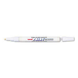 uni®-Paint Permanent Marker, Fine Bullet Tip, White (UBC63713)
