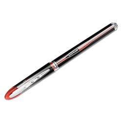 Uni-Ball VISION ELITE Stick Roller Ball Pen, Super-Fine 0.5mm, Red Ink, Black/Red Barrel (UBC69022)