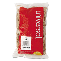 Universal Rubber Bands, Size 64, 0.04" Gauge, Beige, 1 lb Bag, 320/Pack
