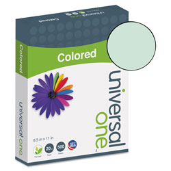 Universal Deluxe Colored Paper, 20lb, 8.5 x 11, Green, 500/Ream (UNV11203)