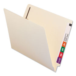 Universal Reinforced End Tab File Folders with Two Fasteners, Straight Tab, Letter Size, Manila, 50/Box