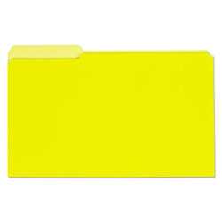 Universal Interior File Folders, 1/3-Cut Tabs, Legal Size, Yellow, 100/Box (UNV15304)
