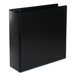Universal Deluxe Round Ring View Binder, 3 Rings, 3" Capacity, 11 x 8.5, Black