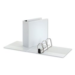 Universal Deluxe Easy-to-Open D-Ring View Binder, 3 Rings, 4" Capacity, 11 x 8.5, White (UNV30754)