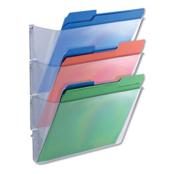 Universal 3 Pocket Wall File Starter Set, Letter, Clear