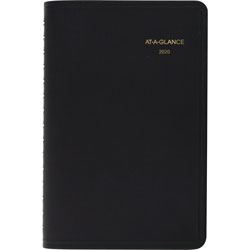 At-A-Glance 24 Hour Appt Book, Jan Dec, 1PPD, 4 7/8"x8"Page Size, Black
