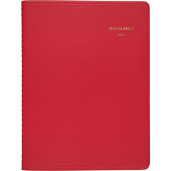 At-A-Glance Weekly Appointment Book, 8 1/4"x10 7/8", Simulated Leather Red