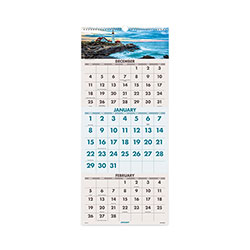At-A-Glance Scenic Three-Month Wall Calendar, 12 x 27, 2022