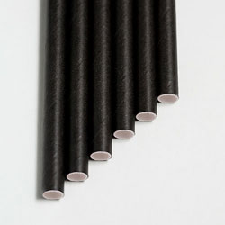 Aardvark 7.75 in Unwrapped Black Jumbo Paper Straws