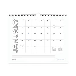 Acco Modern Core Wall Calendar, Modern Artwork, 15 x 12, White/Black Sheets, 12-Month (Jan to Dec): 2024