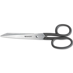 Westcott® Kleencut Stainless Steel Shears, 8 in Long, 3.75 in Cut Length, Black Straight Handle