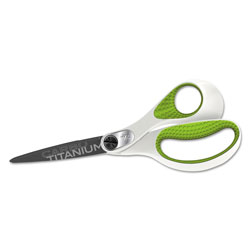 Acme CarboTitanium Bonded Scissors, 8 in Long, 3.25 in Cut Length, White/Green Straight Handle