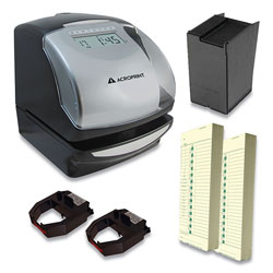Acroprint Time Recorder ES900 Time Clock Bundle, Black