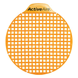 ActiveAire Low-Splash Deodorizer Urinal Screen, Sunscape Mango, 12 Screens/Case