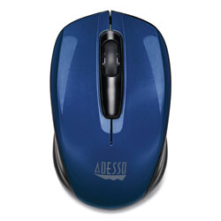 Adesso iMouse S50 Wireless Mini Mouse, 2.4 GHz Frequency/33 ft Wireless Range, Left/Right Hand Use, Blue