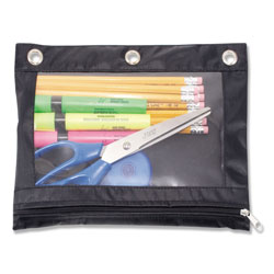 Advantus Binder Pencil Pouch, 10 x 7 3/8, Black/Clear (AVT67024)