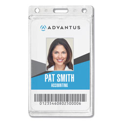 Advantus Frosted Rigid Badge Holder, 2.5 x 4.13, Clear, Vertical, 25/Box