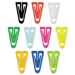Advantus Plastic Paper Clips, Large (No. 6), Assorted Colors, 200/Box (AVTPC0600)