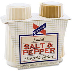 Advantus Salt/Pepper Shakers, 4 oz Salt, 1.5 oz Pepper, Beige/Off White
